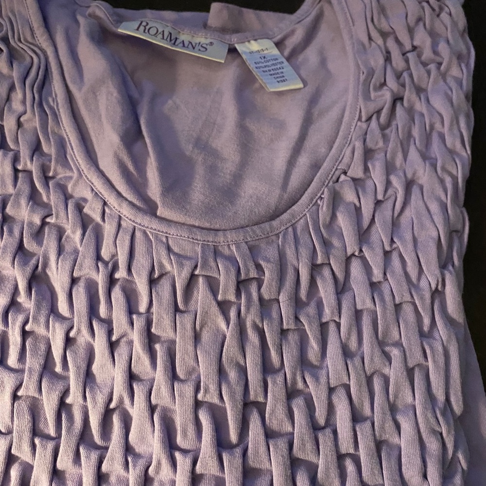 Plus size Lavender short sleeve tee in 1X
